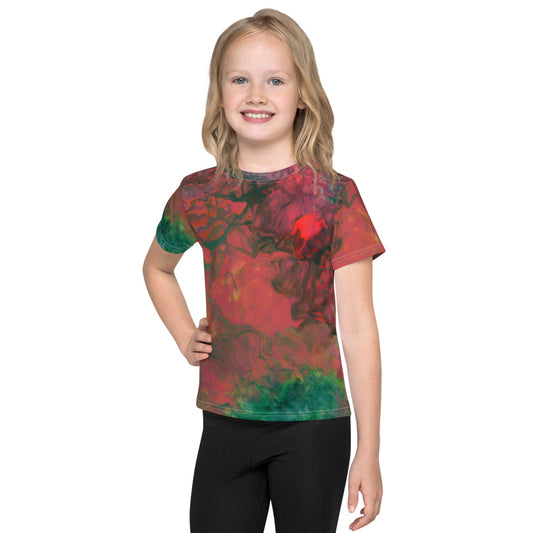 Gender Neutral Kids' Crew Neck T-Shirt in Bright Cameron