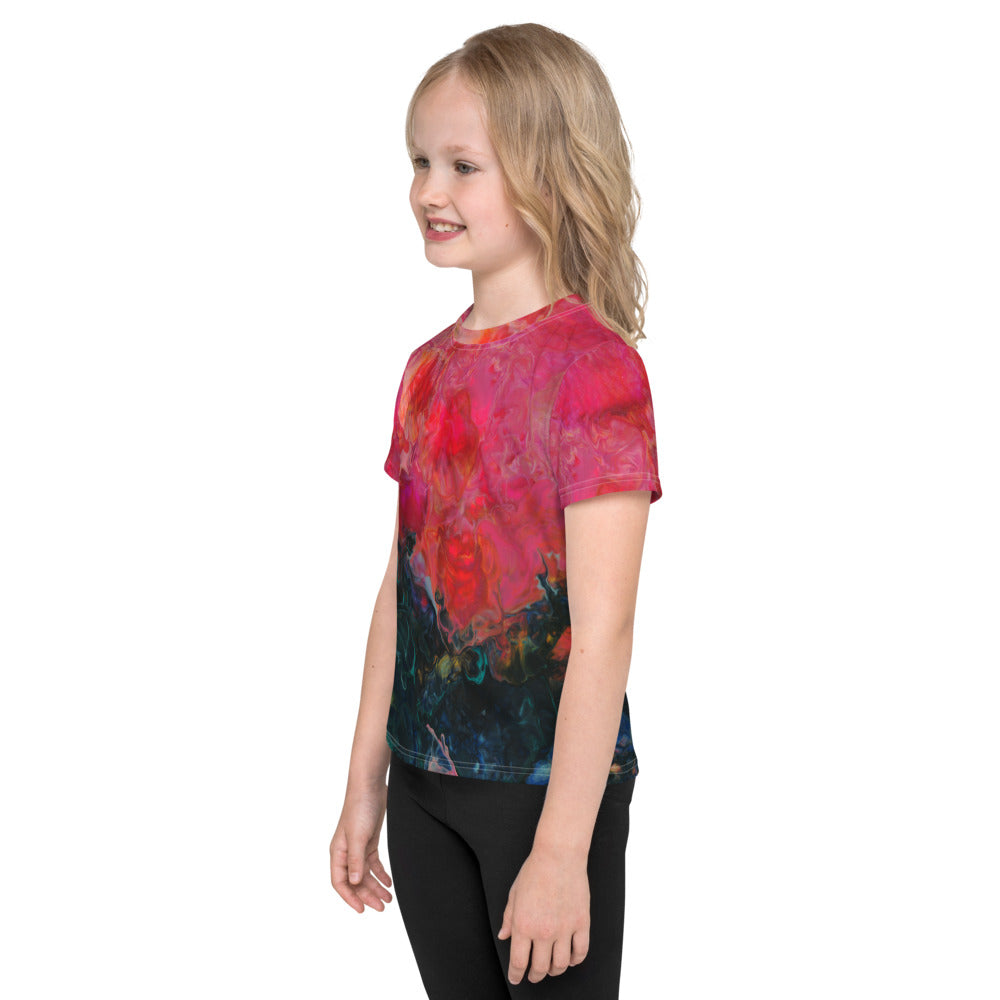 Gender Neutral Kids' Crew Neck T-Shirt in Feel the Borboleta