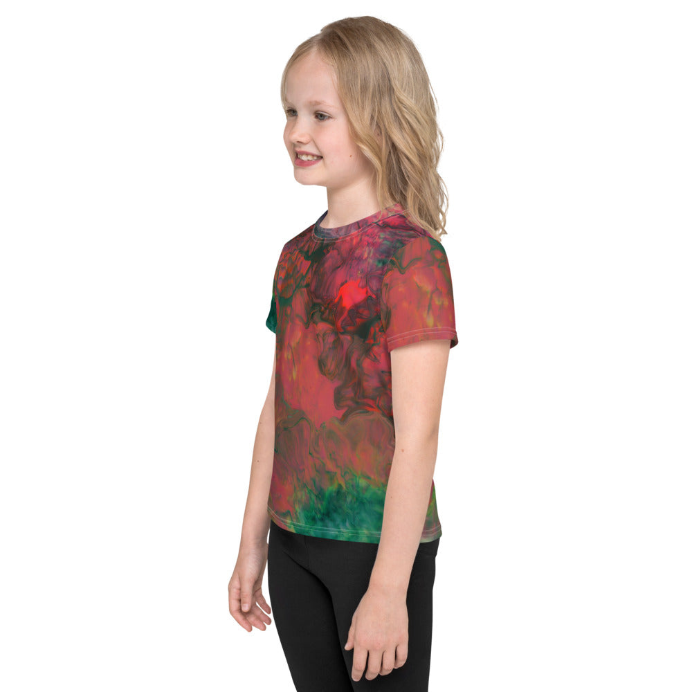 Gender Neutral Kids' Crew Neck T-Shirt in Bright Cameron