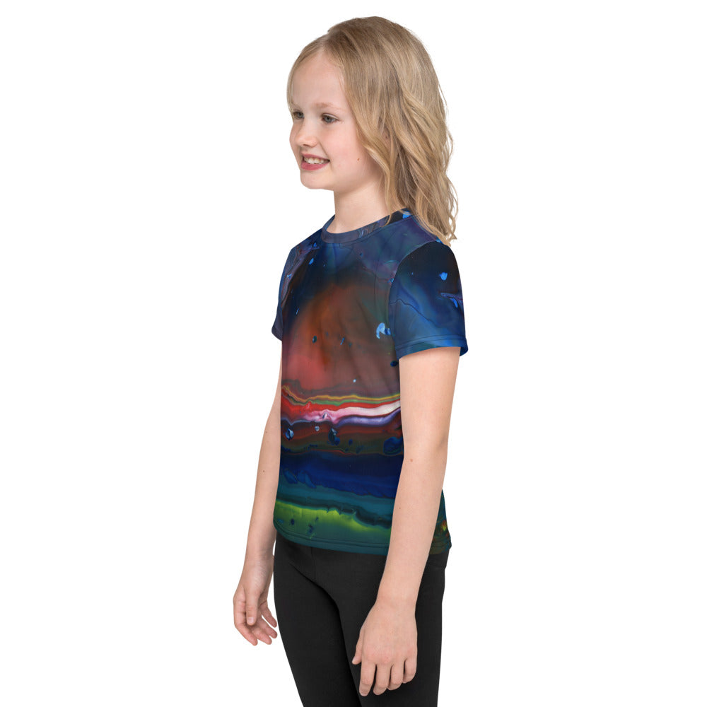 Gender Neutral Kids' Crew Neck T-Shirt in Northern Light