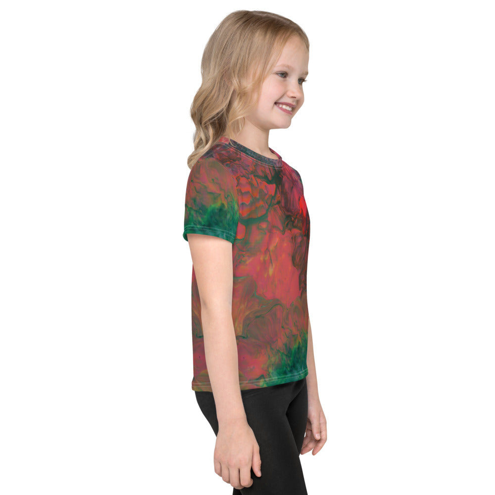 Gender Neutral Kids' Crew Neck T-Shirt in Bright Cameron