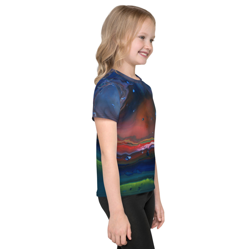 Gender Neutral Kids' Crew Neck T-Shirt in Northern Light