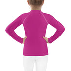 Gender Neutral Kids' Rash Guard/Swim Shirt in Fabulous Fuchsia