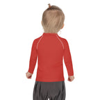Gender Neutral Kids' Rash Guard/Swim Shirt in Cherry Red
