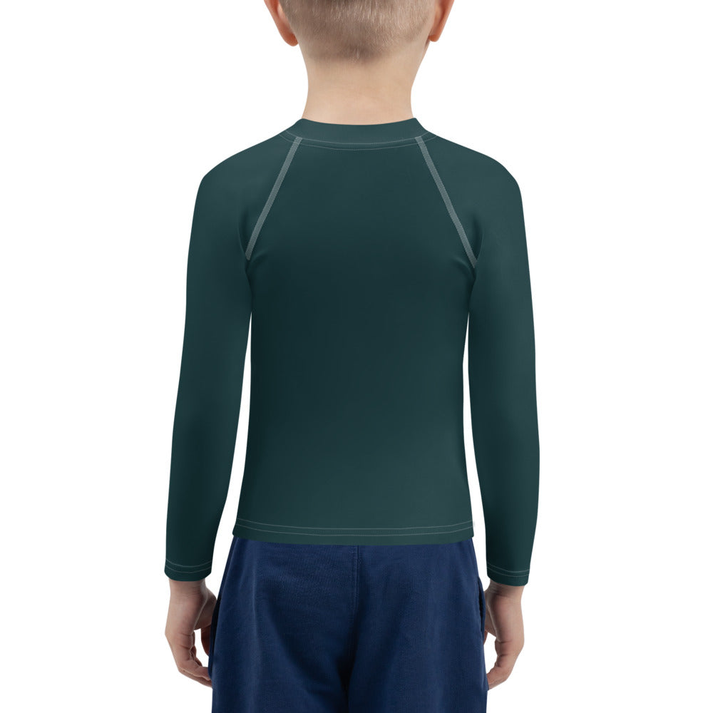 Gender Neutral Kids' Rash Guard/Swim Shirt in Sea Green