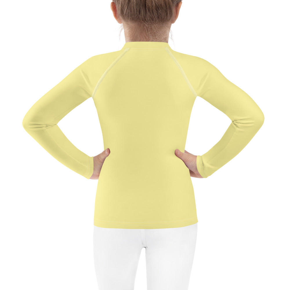 Gender Neutral Kids' Rash Guard/Swim Shirt in Butter Yellow