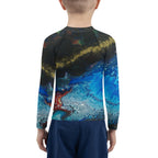 Gender Neutral Kids' Rash Guard/Swim Shirt in Gold Tooth