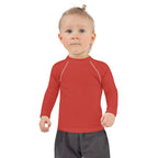 Gender Neutral Kids' Rash Guard/Swim Shirt in Cherry Red