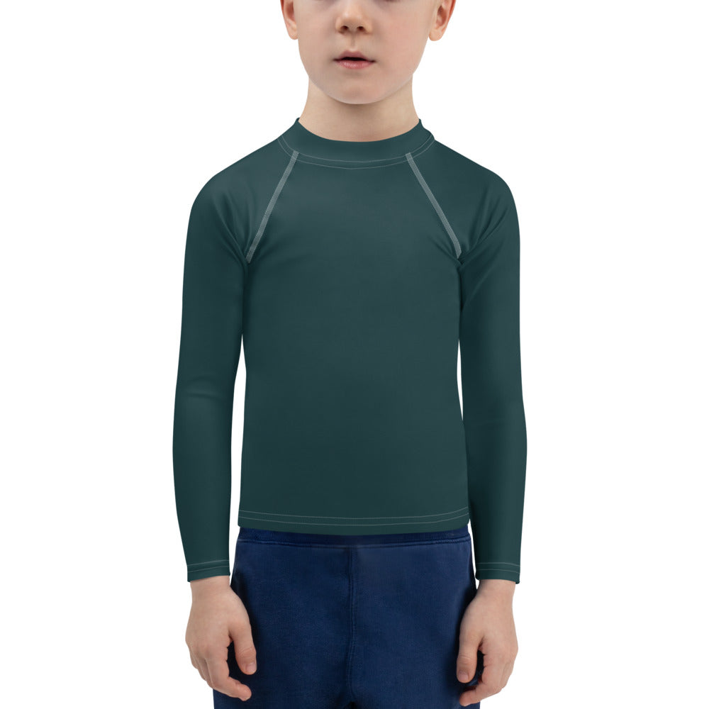 Gender Neutral Kids' Rash Guard/Swim Shirt in Sea Green