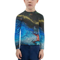 Gender Neutral Kids' Rash Guard/Swim Shirt in Gold Tooth