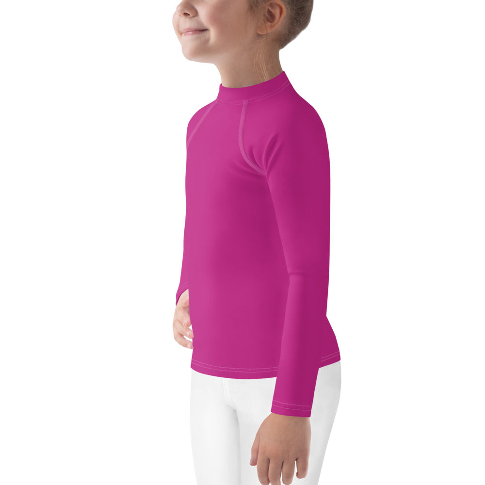Gender Neutral Kids' Rash Guard/Swim Shirt in Fabulous Fuchsia