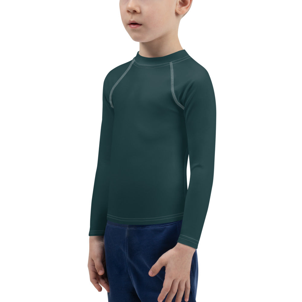 Gender Neutral Kids' Rash Guard/Swim Shirt in Sea Green