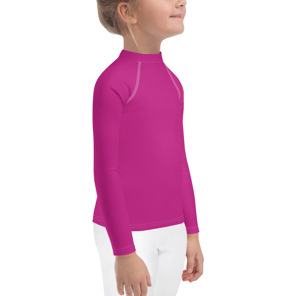 Gender Neutral Kids' Rash Guard/Swim Shirt in Fabulous Fuchsia
