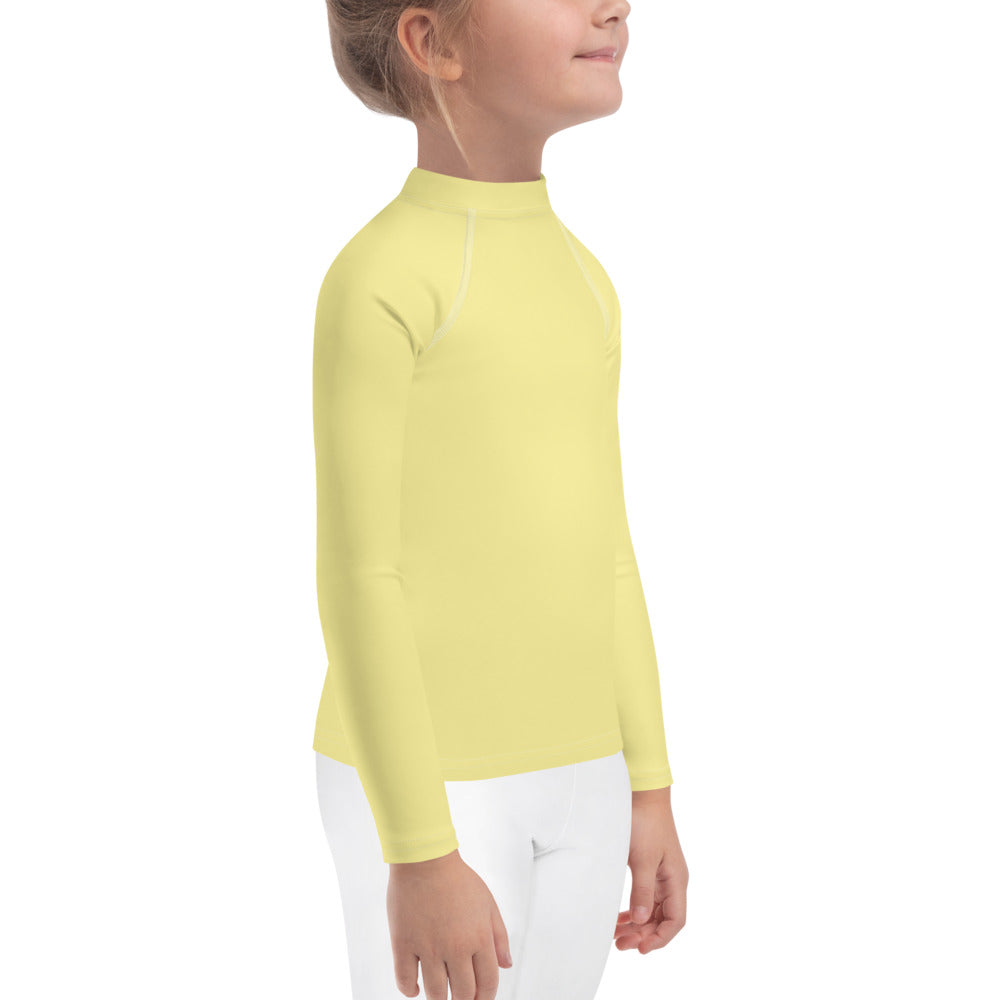 Gender Neutral Kids' Rash Guard/Swim Shirt in Butter Yellow
