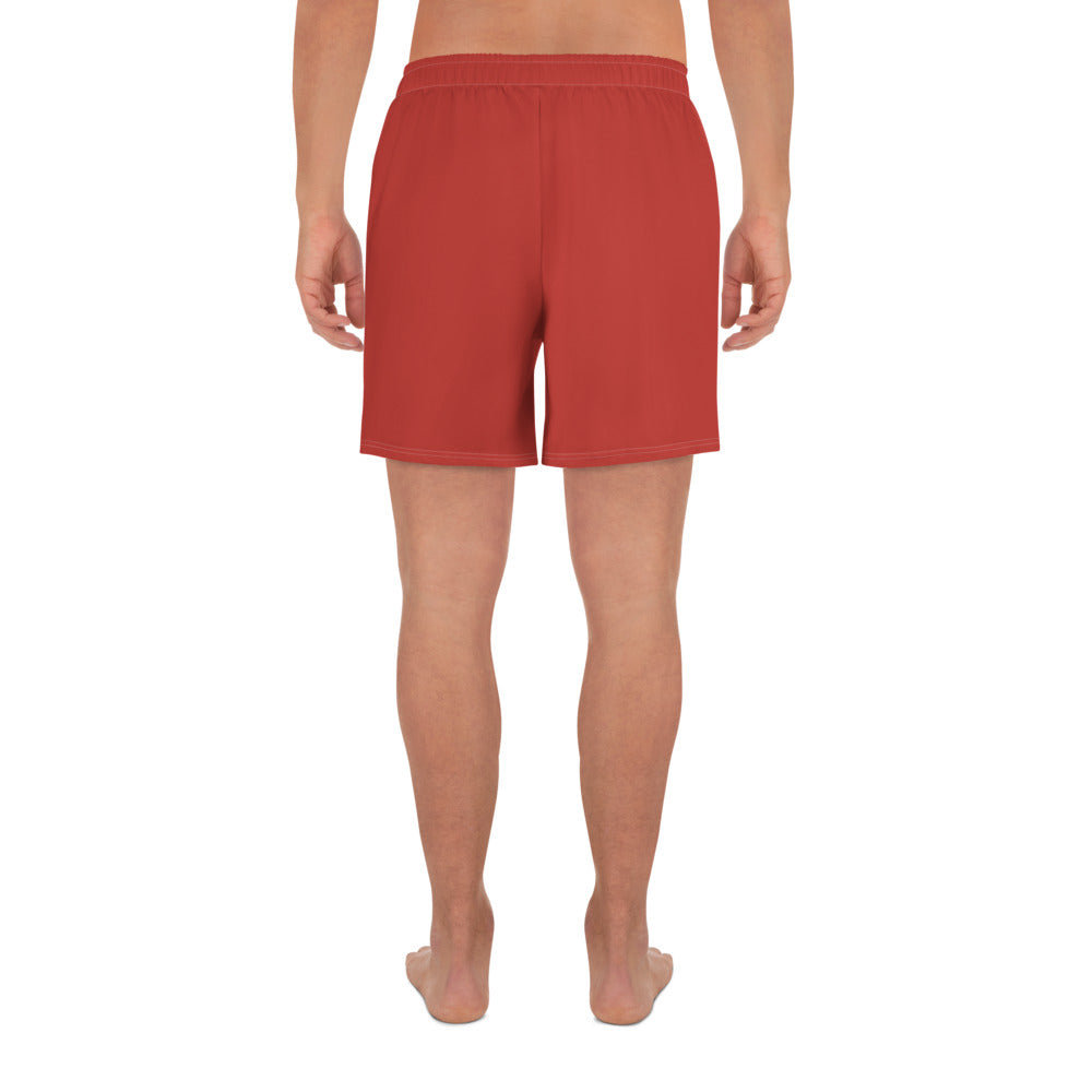 Cherry Red Athletic Long Shorts