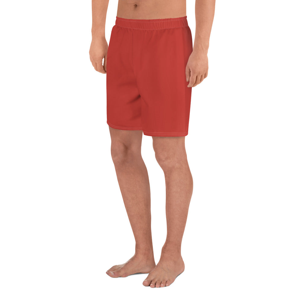 Cherry Red Athletic Long Shorts