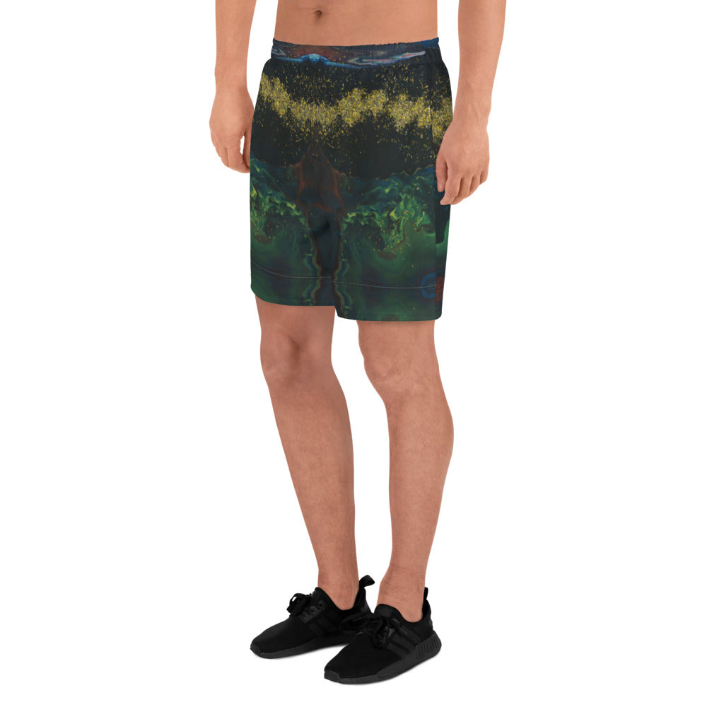 Gold Stream Athletic Long Shorts