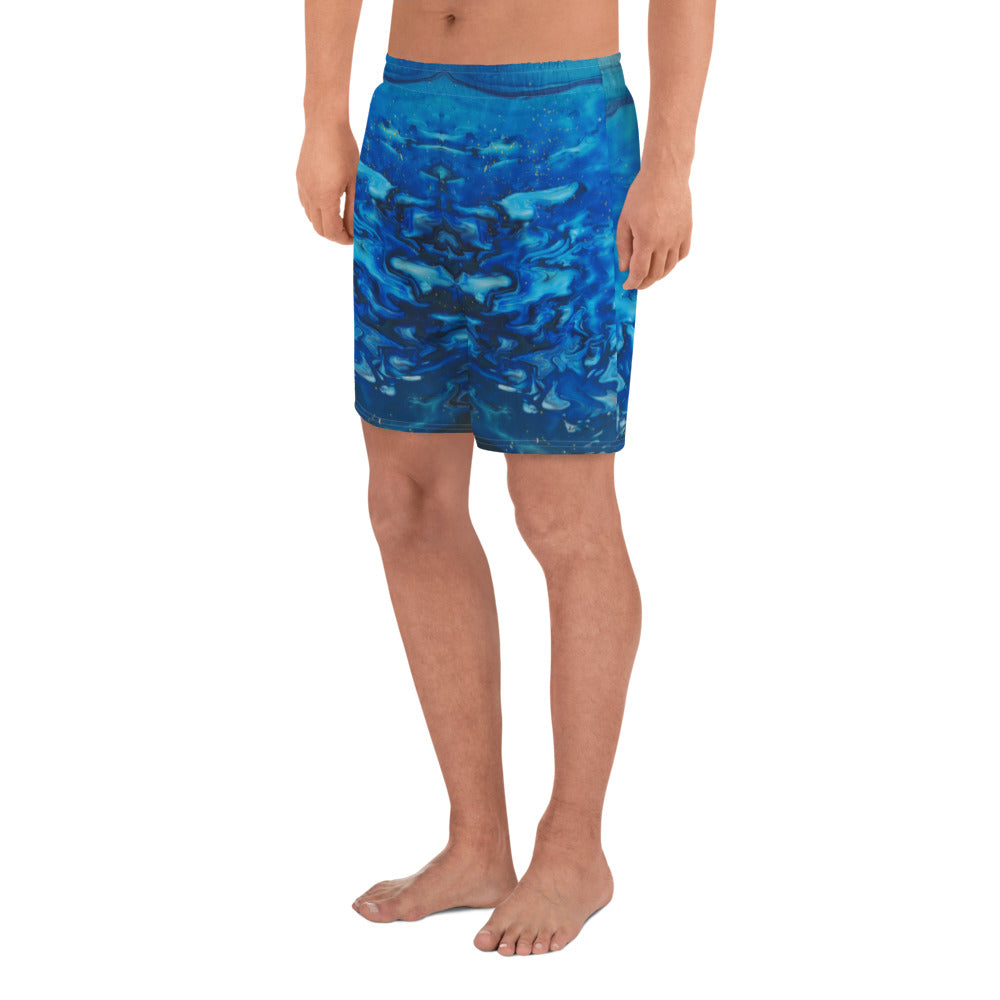 Gold Stream Water Athletic Long Shorts