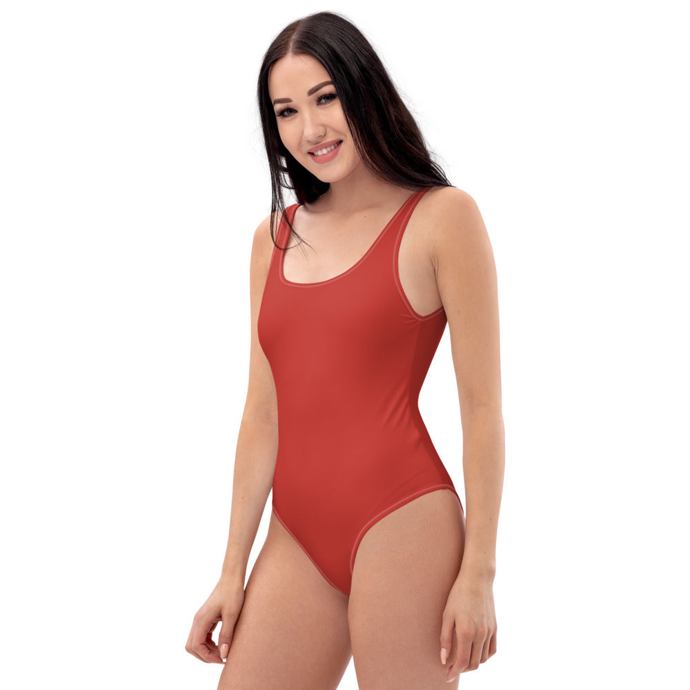 Cherry Red One-Piece Swimsuit