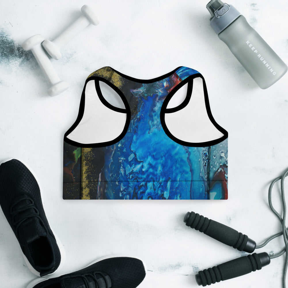Gold Stream Padded Sports Bra