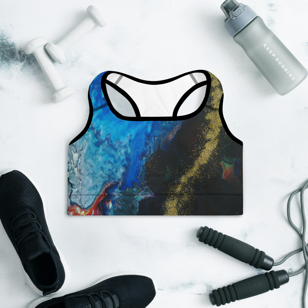 Gold Stream Padded Sports Bra