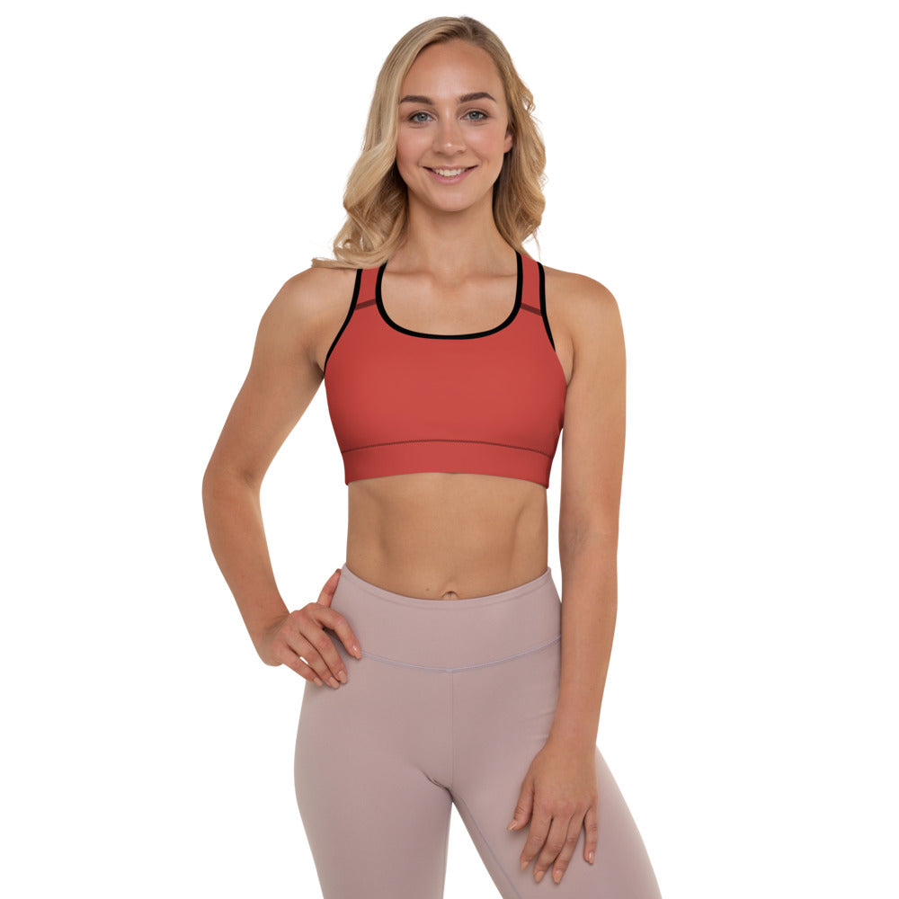 Cherry Red Padded Sports Bra