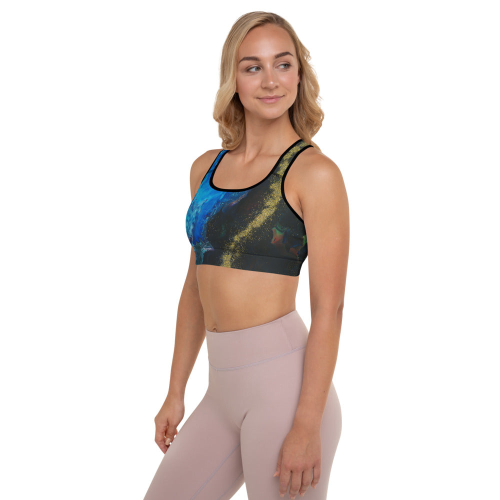 Gold Stream Padded Sports Bra