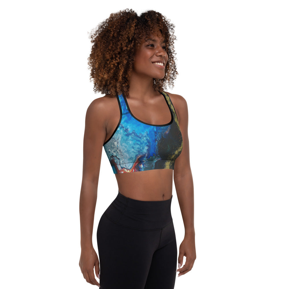 Gold Stream Padded Sports Bra