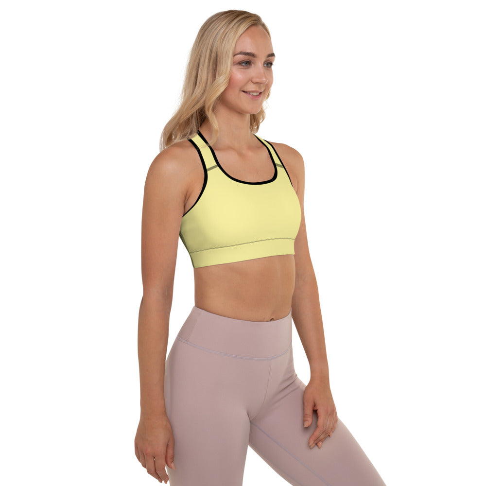 Butter Yellow Padded Sports Bra
