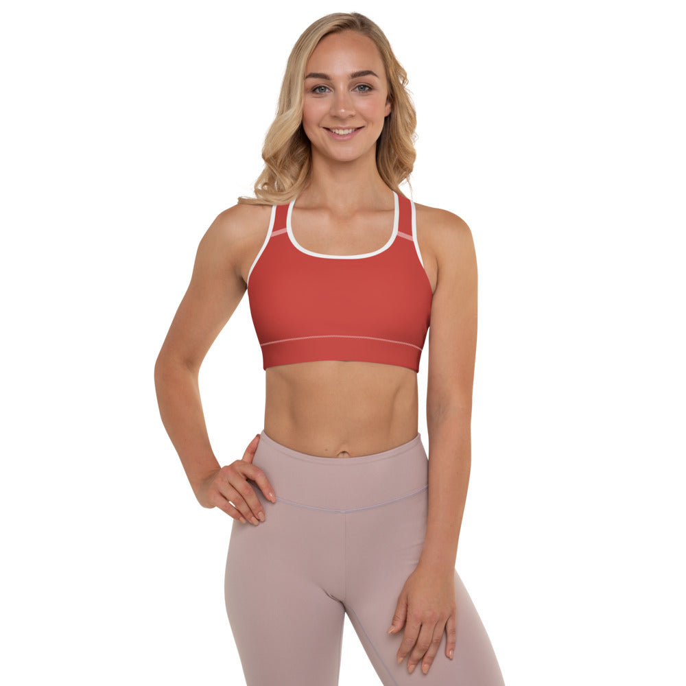 Cherry Red Padded Sports Bra