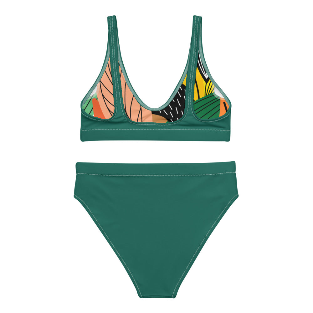 Bright Green Recycled High-Waisted Bikini