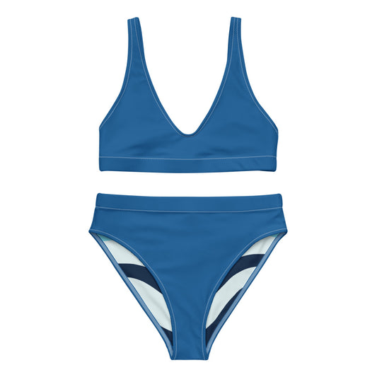 Water Blue Recycled High-Waisted Bikini