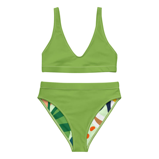 Green Grass Recycled High-Waisted Bikini