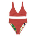 Cherry Red Recycled High-Waisted Bikini