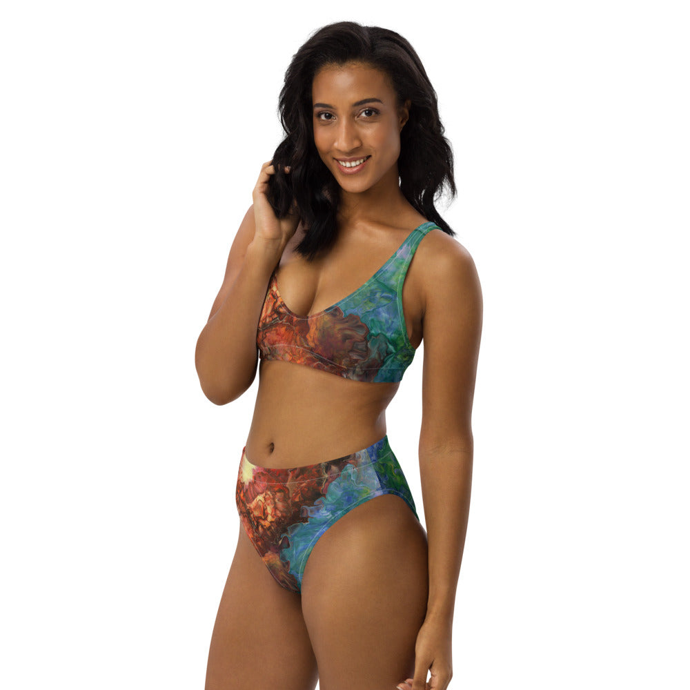 Aura Splash Recycled High-Waisted Bikini