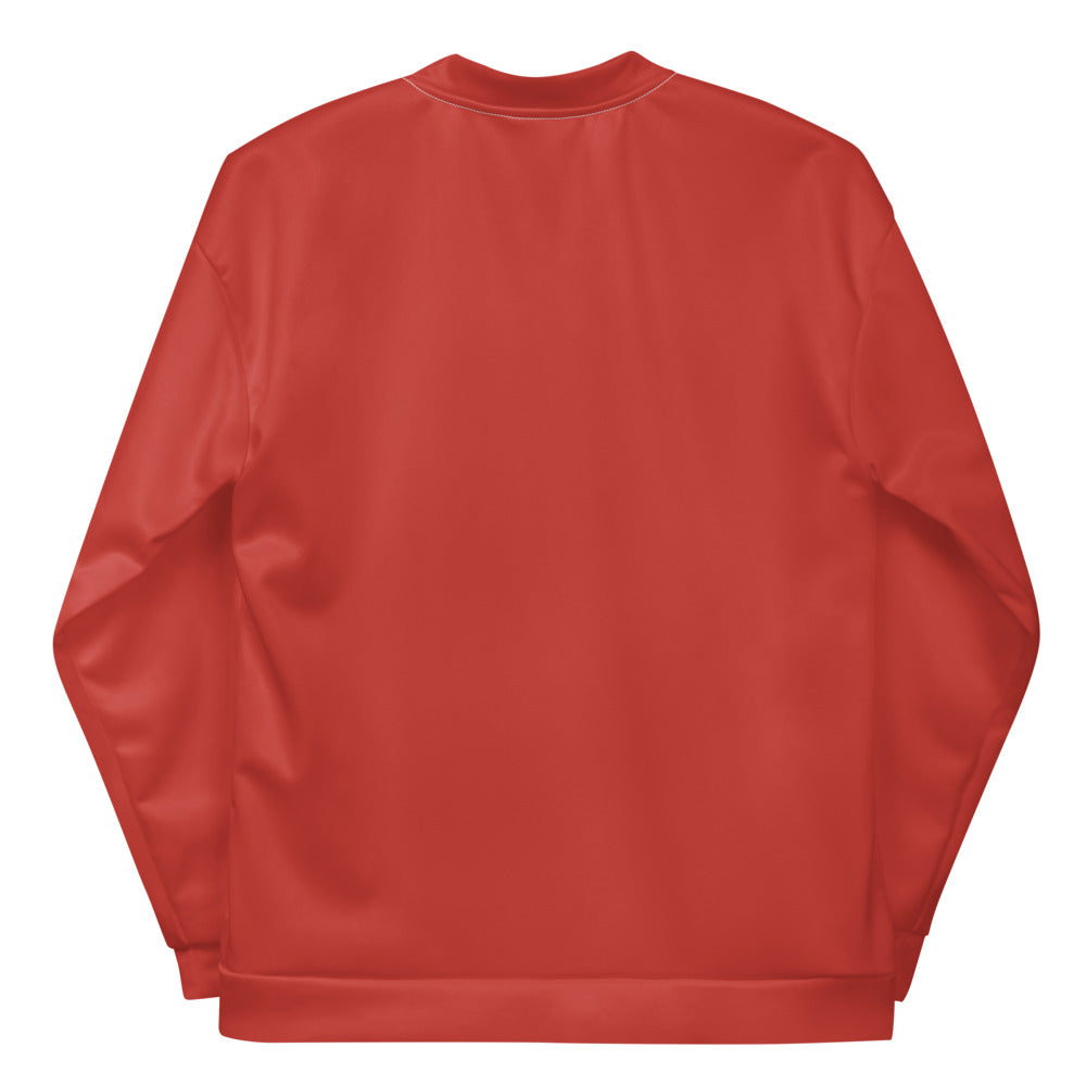 Cherry Red Unisex Bomber Jacket
