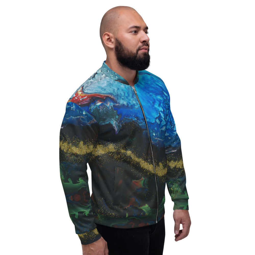 Gold Stream Unisex Bomber Jacket
