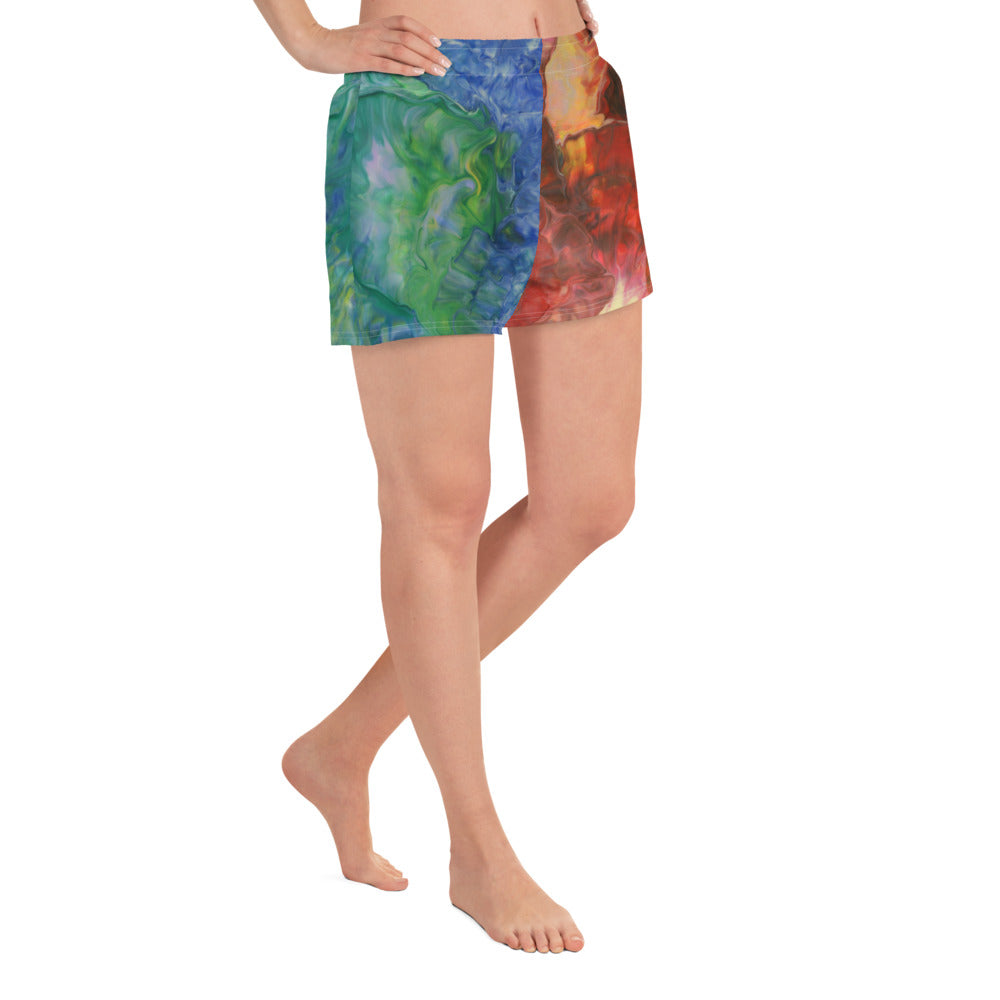 Aura Splash Split Athletic Short Shorts