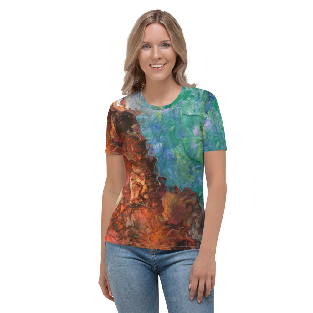 Aura Splash Fitted Crew Neck T-Shirt