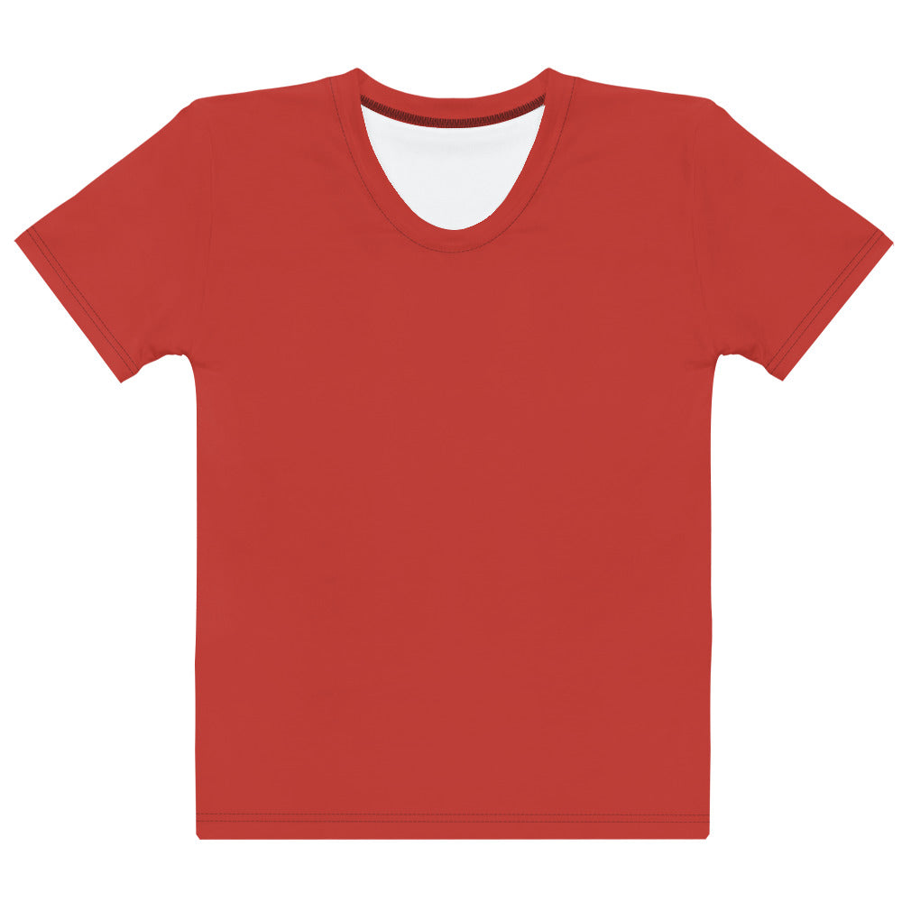 Cherry Red Fitted Crew Neck T-Shirt