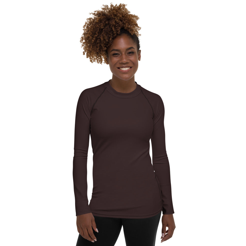 Chocolate Brown Women's Rash Guard