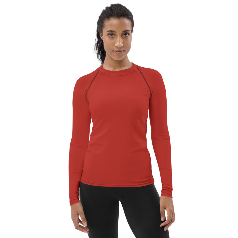 Cherry Red Women's Rash Guard