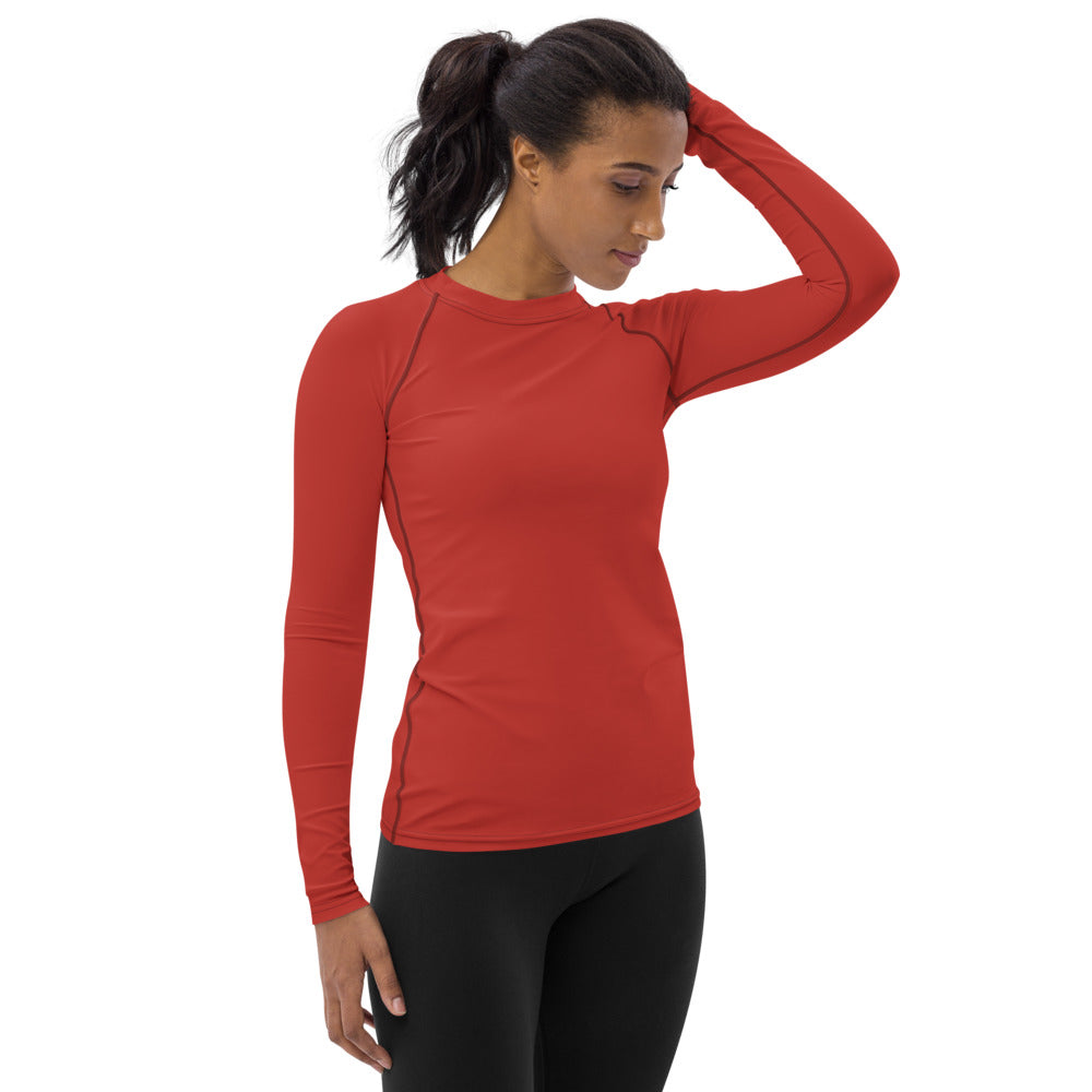 Cherry Red Women's Rash Guard