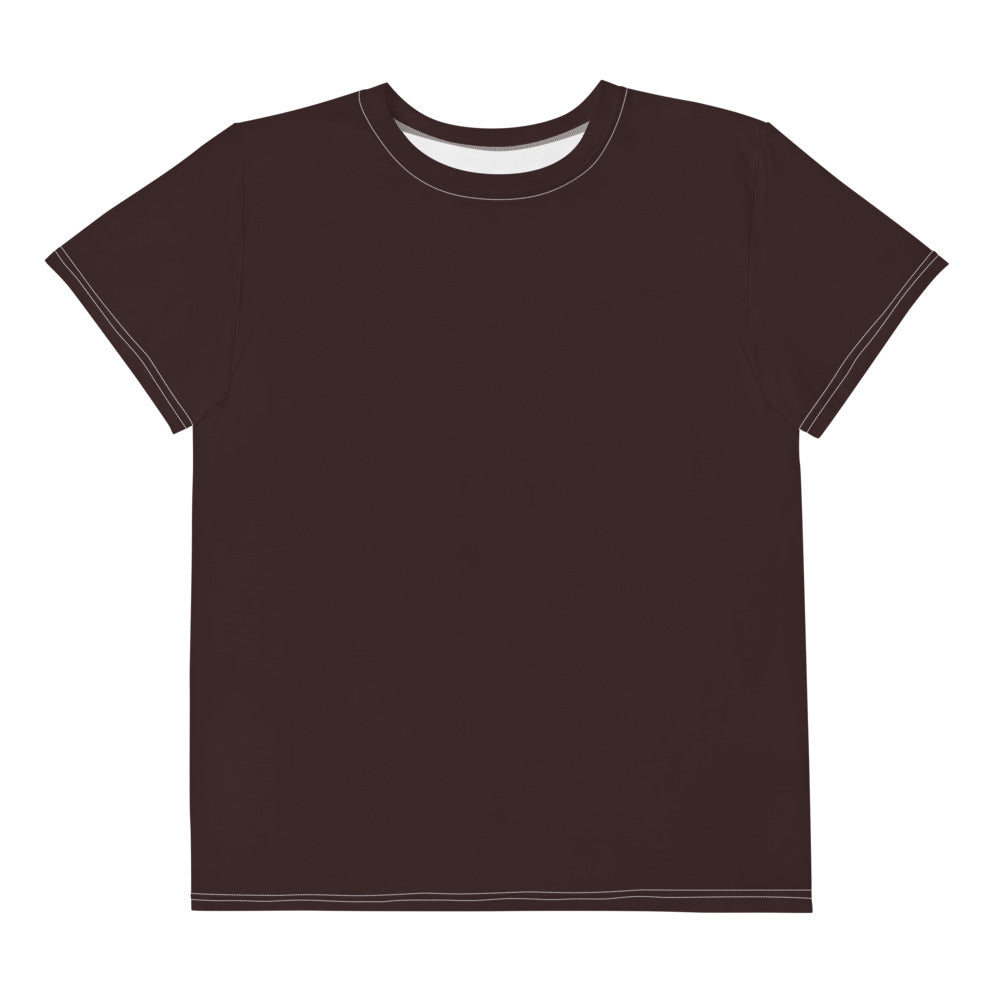 Chocolate Brown Youth Crew Neck T-Shirt