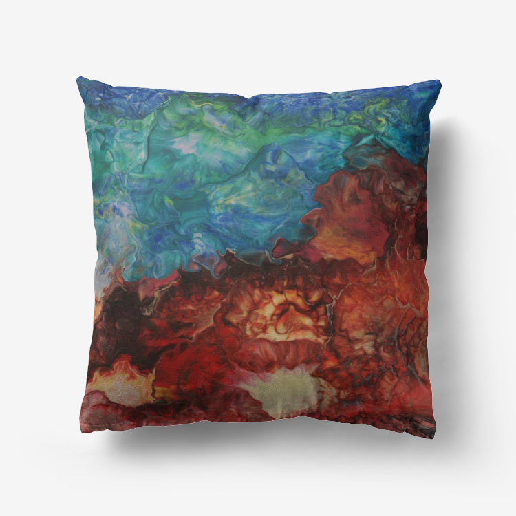 Aura Splash Red Home Goods Premium Hypoallergenic Throw Pillow