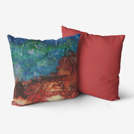 Aura Splash Red Home Goods Premium Hypoallergenic Throw Pillow