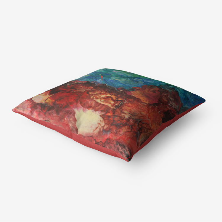 Aura Splash Red Home Goods Premium Hypoallergenic Throw Pillow