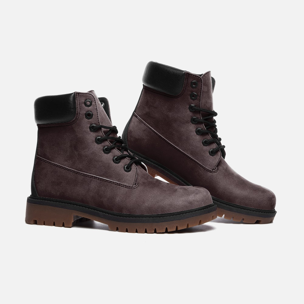 Vegan Suede Boot in Chocolate Brown