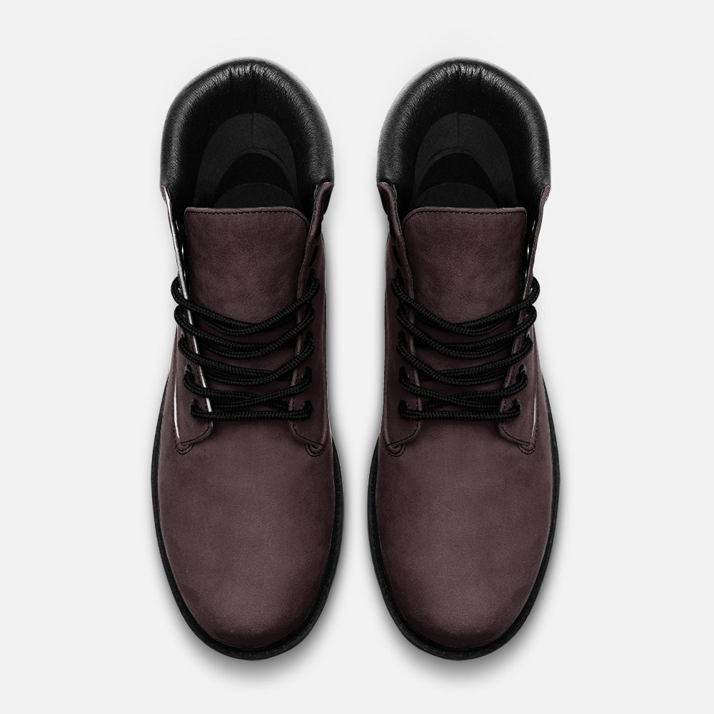 Vegan Suede Boot with Padded Cuff in Chocolate Brown