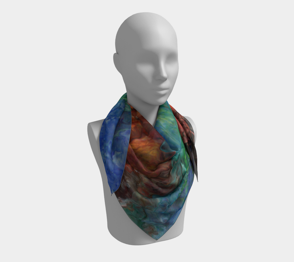 Aura Splash Luxury Silk Scarf Square